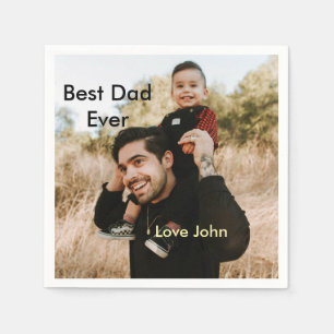 Best dad ever father's dad gift photo name simple napkin
