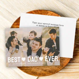 Best Dad Ever Father's Day 3 photo Collage Holiday Card