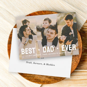 Best Dad Ever Father's Day 3 photo Collage Holiday Card