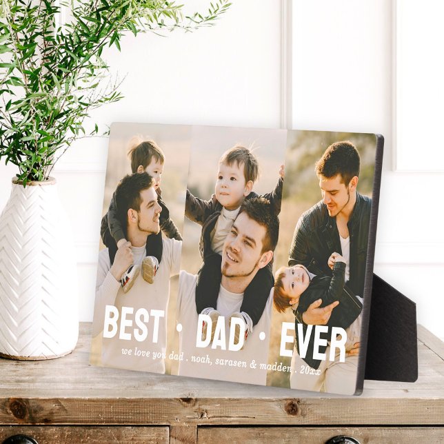 Best Dad Ever Father's Day 3 photo Collage Plaque (Creator Uploaded)