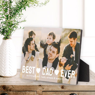 Best Dad Ever Father's Day 3 photo Collage Plaque