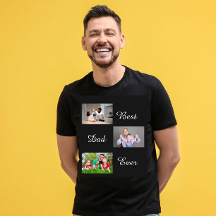 Best Dad Ever Father's Day 3 Photo Collage T-Shirt
