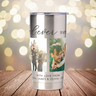 Best Dad Ever Fathers Day 4 Photo Collage Insulated Tumbler