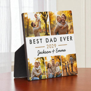 Best Dad Ever Father's Day 5 Photo Collage  Plaque