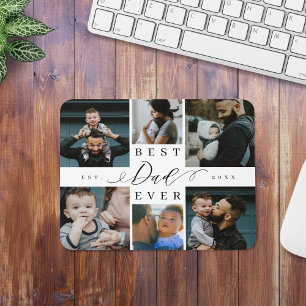 Best Dad Ever   Father's Day 6 Photo Collage Mouse Pad