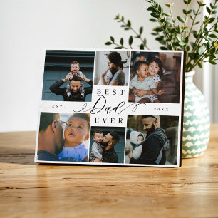 Best Dad Ever Father's Day 6 Photo Collage Plaque