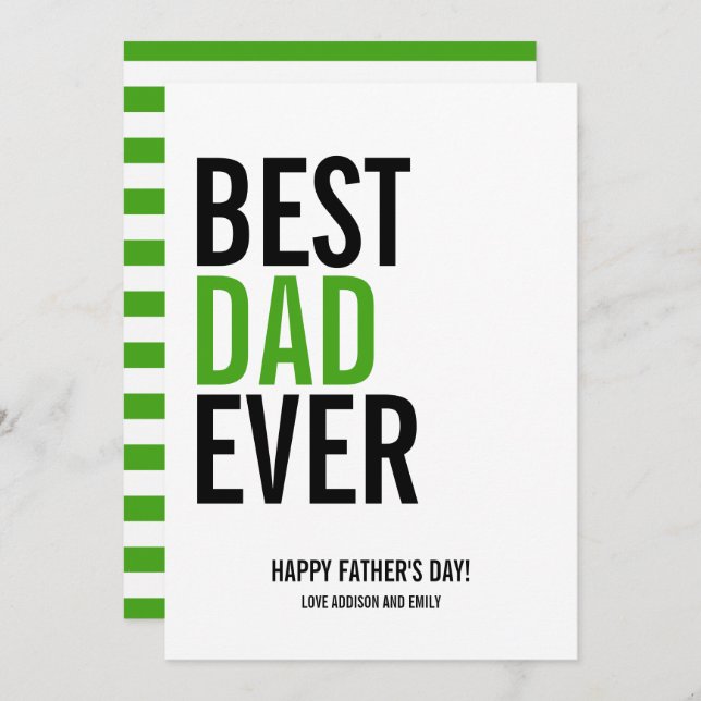 Best Dad Ever Father's Day Card (Front/Back)