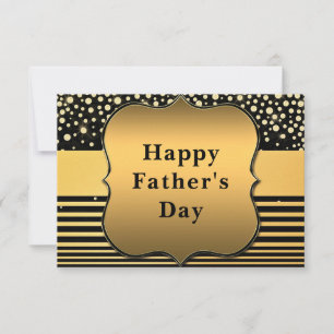 Best Dad Ever Father's Day Card Black Gold Glitter