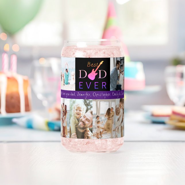 Best Dad Ever Father's Day Family Photo Collage Can Glass (Insitu (Birthday))