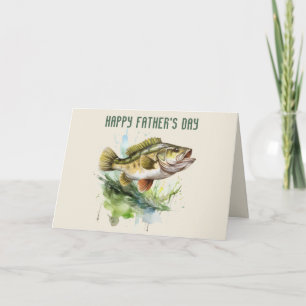 Best Dad Ever Fathers Day Fish Thank You Card