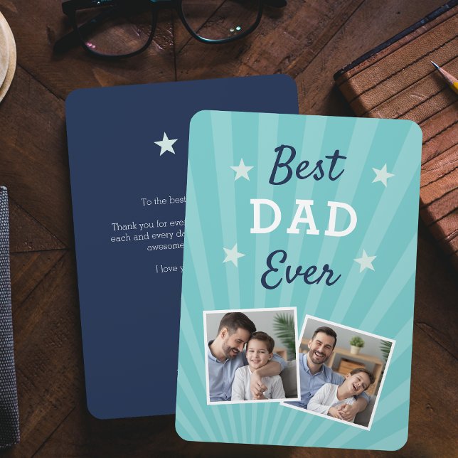 Best Dad Ever | Father's Day Flat Photo Card (Creator Uploaded)