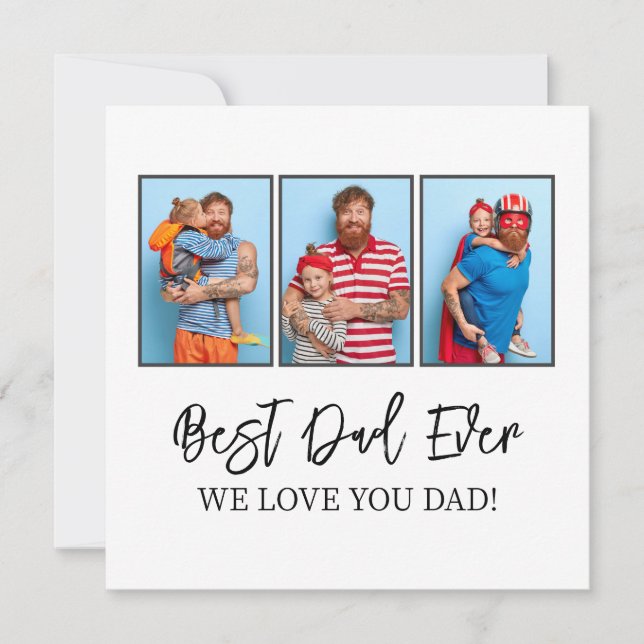 Best Dad Ever Father's day Gift Kids Photo Collage Holiday Card (Front)