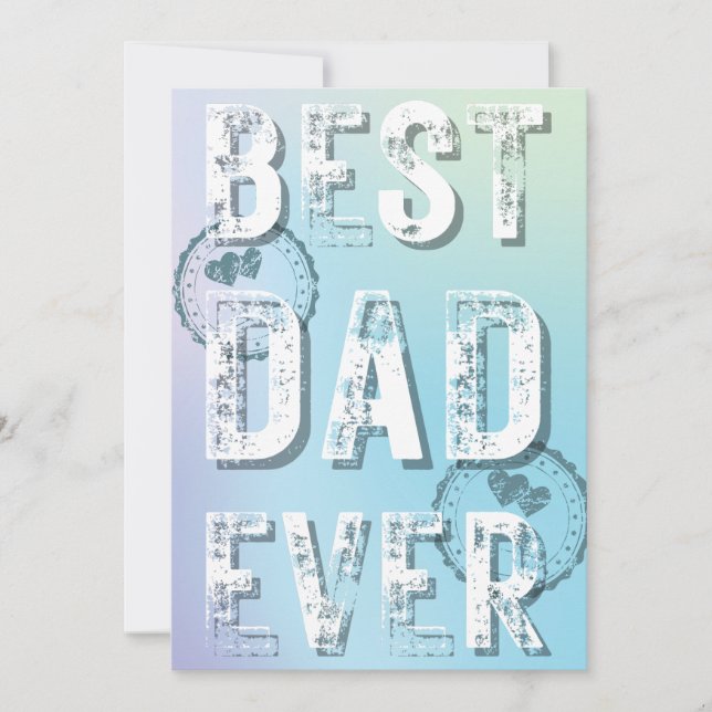 Best Dad Ever Father's Day Grunge Typography Photo Holiday Card (Front)