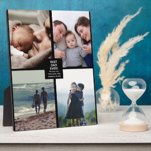 Best Dad Ever Fathers Day Large 4 Photo Collage Plaque