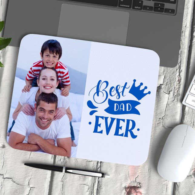 Best Dad ever Fathers Day personalised photo Mouse Pad (Creator Uploaded)