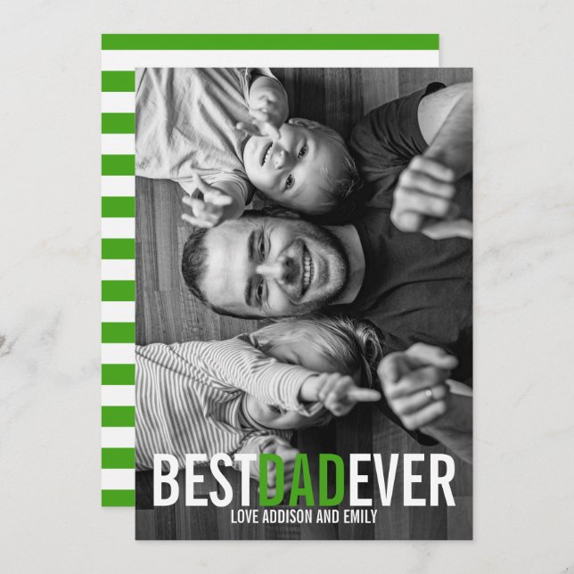 Best Dad Ever Father's Day Photo Card (Front/Back)
