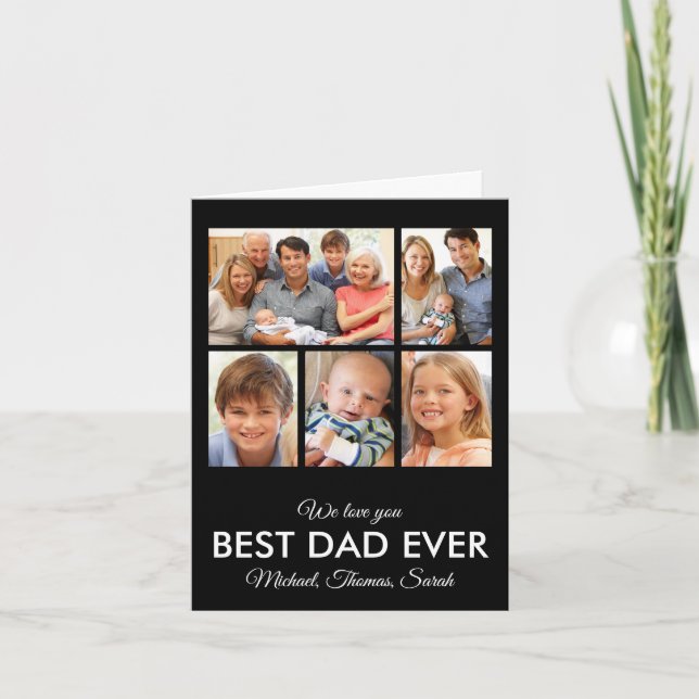 Best Dad Ever Fathers Day Photo Collage Card (Front)