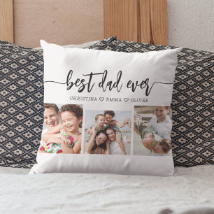 Best Dad Ever - Father's Day Photo Collage Cushion