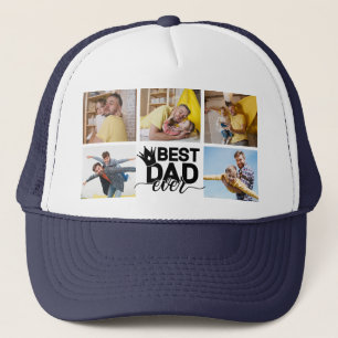 Best Dad Ever Fathers Day Photo Collage Keepsake Trucker Hat