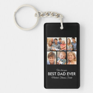 Best Dad Ever Fathers Day Photo Collage Key Ring
