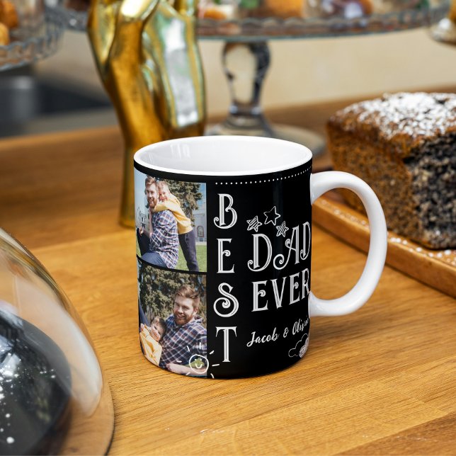 Best dad ever fathers day photo collage  large coffee mug (Creator Uploaded)