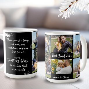 Best dad ever fathers day photo collage mug