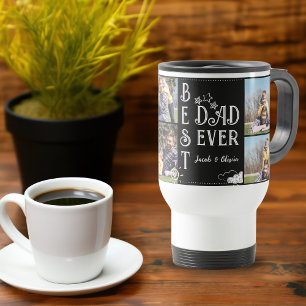Best dad ever fathers day photo collage travel mug