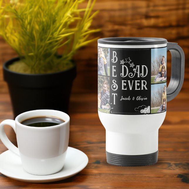 Best dad ever fathers day photo collage  travel mug (Creator Uploaded)