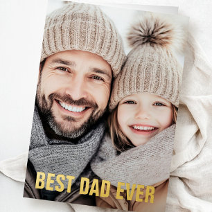 Best dad ever father's day photo modern real foil foil greeting card