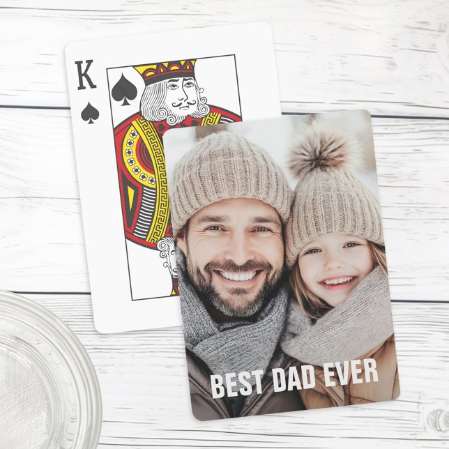 Best dad ever father's day photo playing cards (Best dad ever father's day photo poker cards)