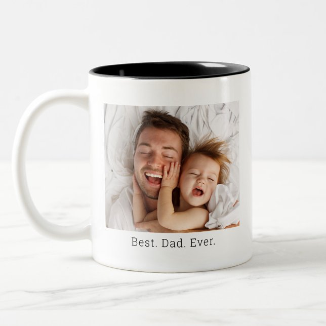 Best Dad Ever Father's Day Photo Two-Tone Coffee Mug (Best Dad Ever Father's Day Photo Two-Tone Coffee Mug)