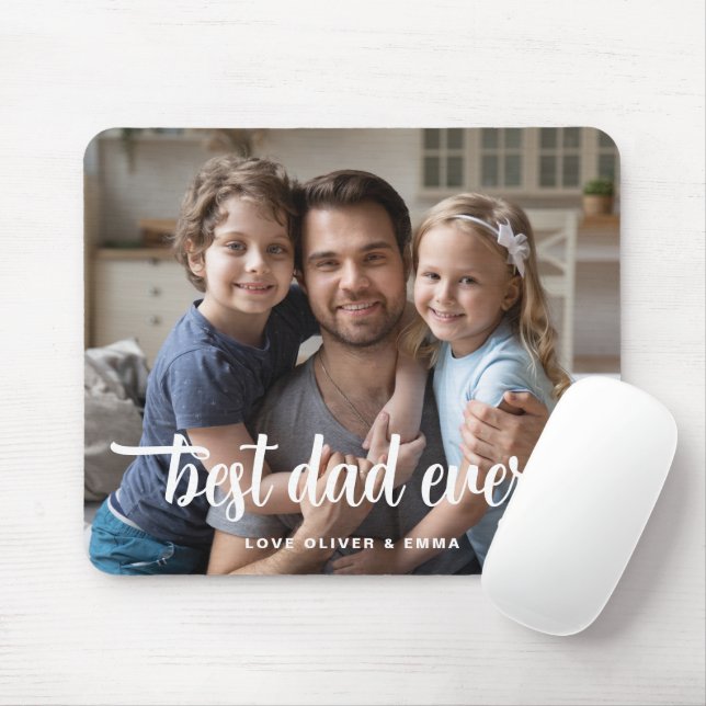 Best Dad Ever Father's Day Script Photo  Mouse Pad (With Mouse)