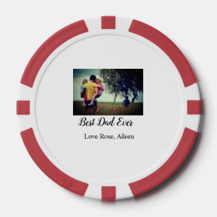 Best dad ever father's day son daughter papa dad p poker chips