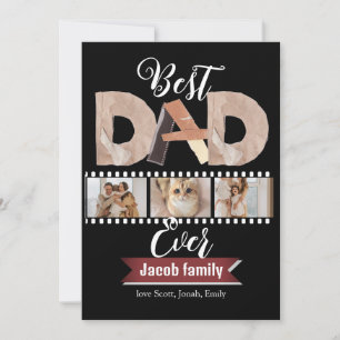 Best Dad Ever, Father's Day three Photo Collage Holiday Card