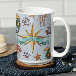 Best Dad Ever Father's Day Under the Sea Photo Coffee Mug