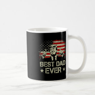Best Dad Ever Fathers Day Usa American Flag Trump Coffee Mug