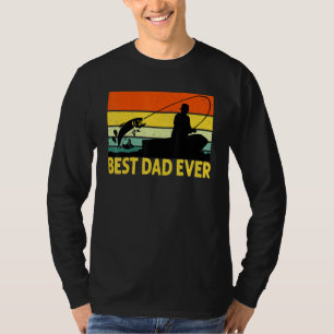 Best Dad Ever Fishing Father Fisherman Retro Vin T-Shirt