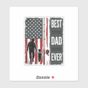 Best Dad Ever Fishing Flag Vintage Vector Design_1