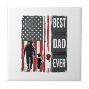 Best Dad Ever Fishing Flag Vintage Vector Design_1 Tile