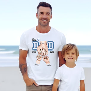 Best Dad Ever Fist Bump Shirt - 2 Kids Name