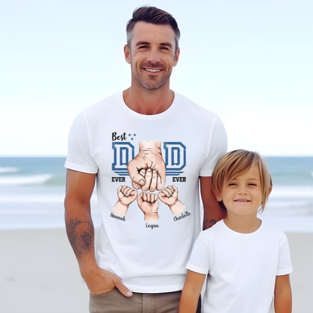Best Dad Ever Fist Bump Shirt - 3 Kids Names (Creator Uploaded)