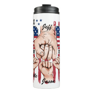 Best Dad Ever – Fist Bump USA Flag - 3 Kids Thermal Tumbler