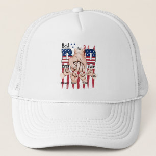 Best Dad Ever – Fist Bump USA Flag - 4 Kids Trucker Hat