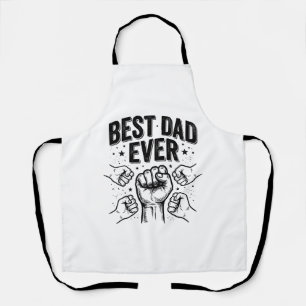 Best Dad Ever Fist Bump Vintage Shirt Design_1 Apron