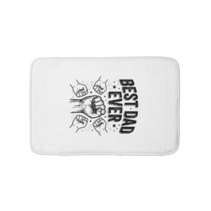 Best Dad Ever Fist Bump Vintage Shirt Design_1 Bath Mat