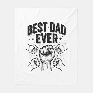 Best Dad Ever Fist Bump Vintage Shirt Design_1 Fleece Blanket