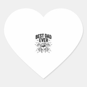 Best Dad Ever Fist Bump Vintage Shirt Design_1 Heart Sticker