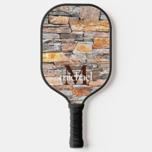 Best Dad Ever Flagstone distressed stone bricks Pickleball Paddle