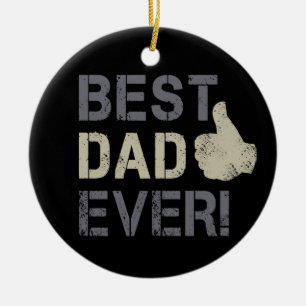 Best Dad Ever for Father's Day Vintage Thumb Up Ceramic Tree Decoration