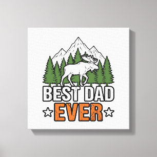 Best Dad Ever Forest Creature Vintage Dad Shirt De Canvas Print